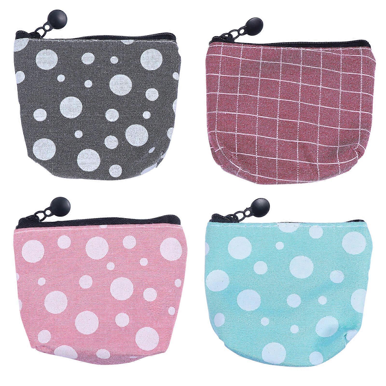 Mini Coin Bag Sanitary Napkins Bag for Storage 4Pcs Small Purse with Zipper