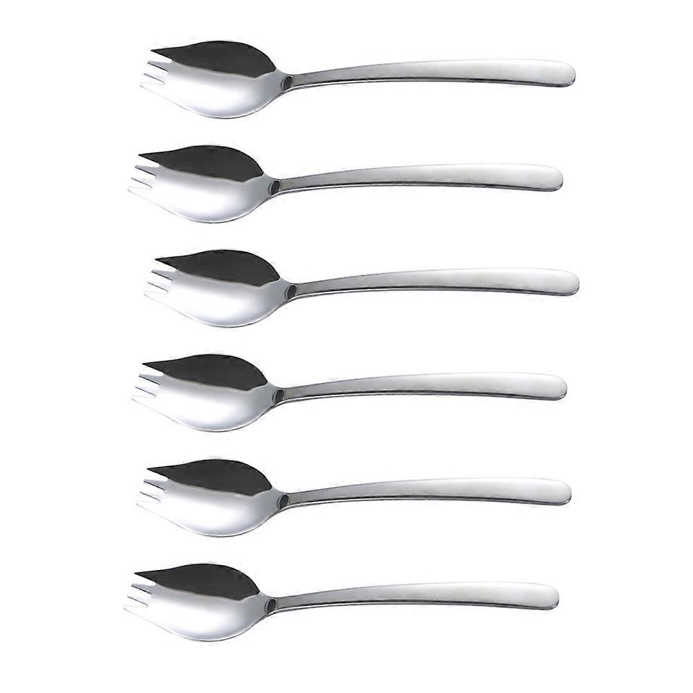Spoon Fork for Eating 6Pcs Stainless Steel Dual Purpose Noodle Salad Fork
