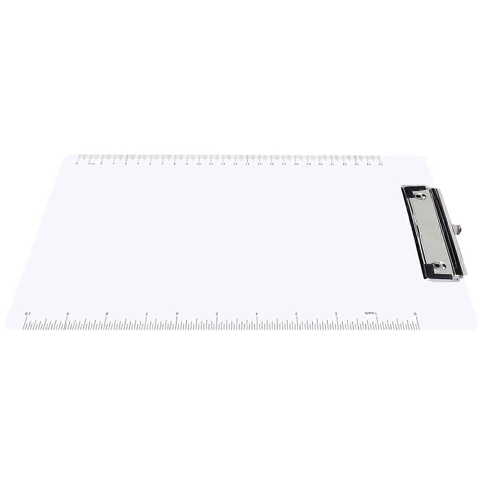 Transparent Acrylic Clipboard File Boards with Scale 12Pcs Household Clipboard