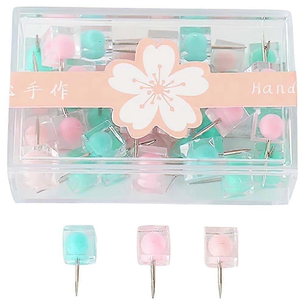 Household Thumb Tacks Square Head Push Pin for Message Boards 80Pcs