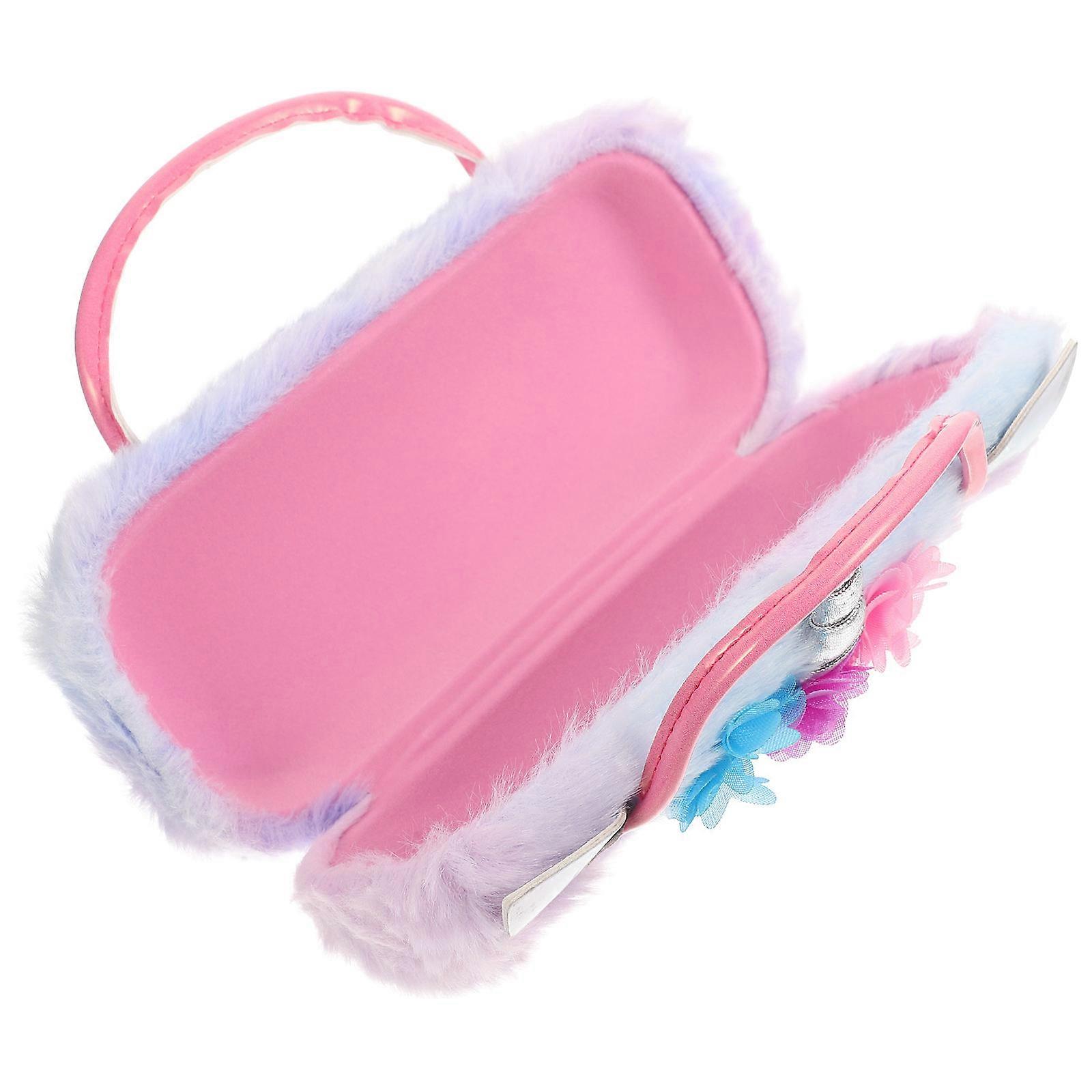 Cartoon Unicorn Glasses Case Plush Eyeglasses Case for Storage Use 5Pcs