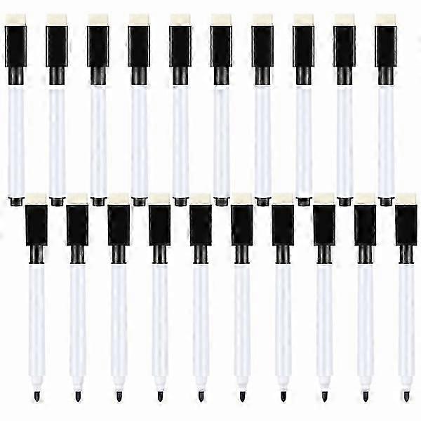 20-Pack Fine Tip Dry Erase Whiteboard Marker Pens with Erasers for Children's Learning and Classroom Use