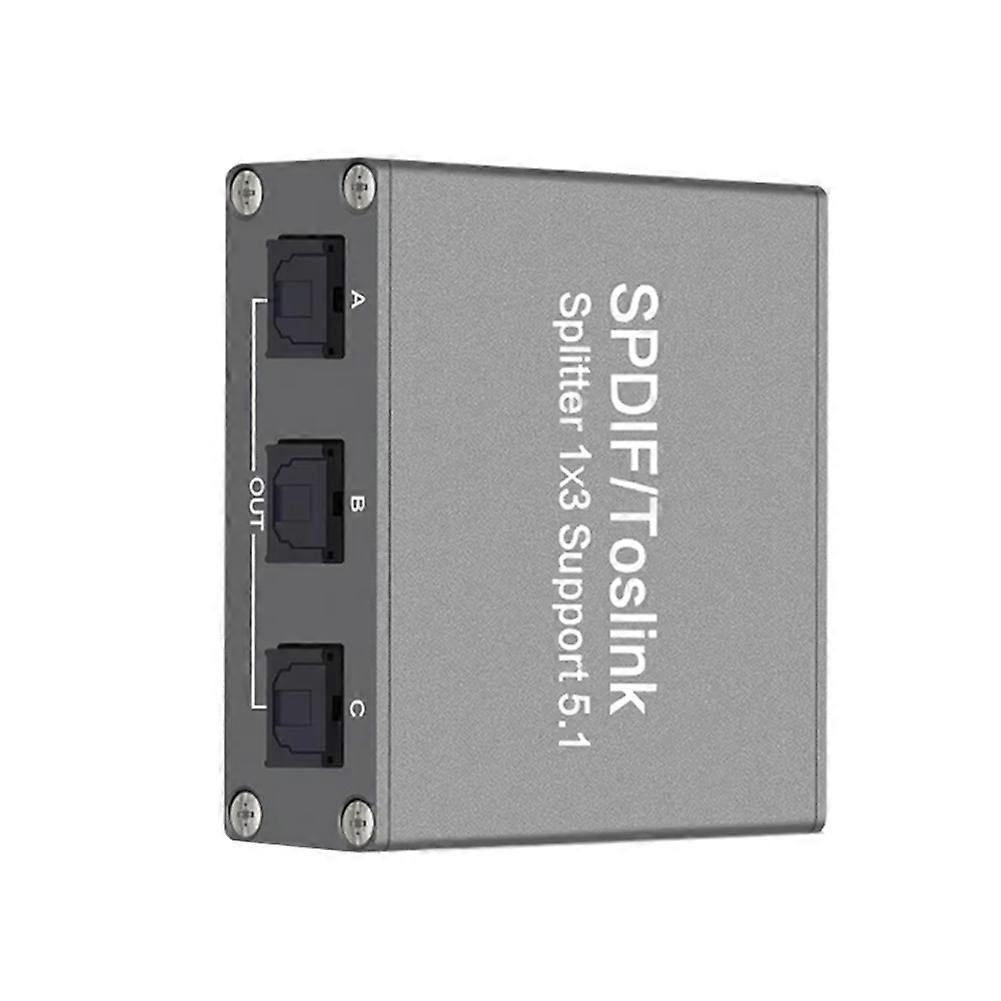 SPDIF Digital Audio Splitter 1x3 Toslink Optical 3 Way Adapter Suppoort LPCM 2.0 DTS Dolby-AC3 for PS4/TV/Xbox/Amplifier