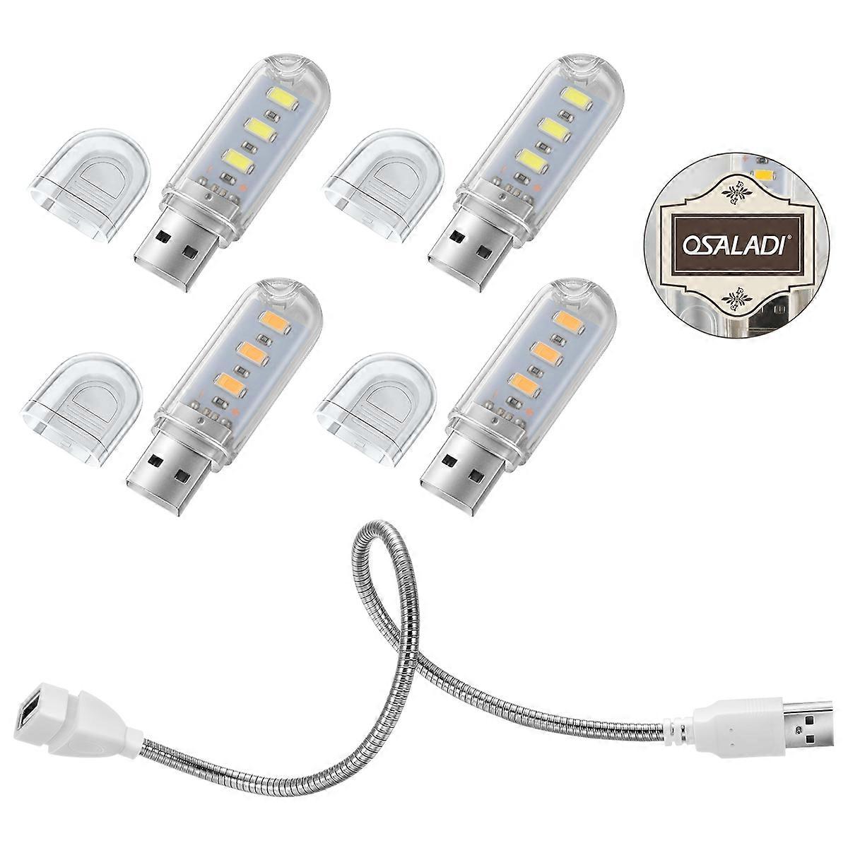 Compact USB Powered LED Night Reading Light 5 Pcs U Disk Shape For Students Office Workers Ideal For Daily Use