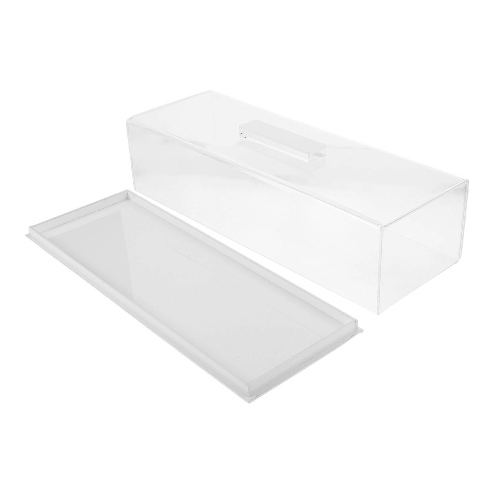 Multifunctional Acrylic Cake Tray With Cover For Home Users White Food Display 1Pack