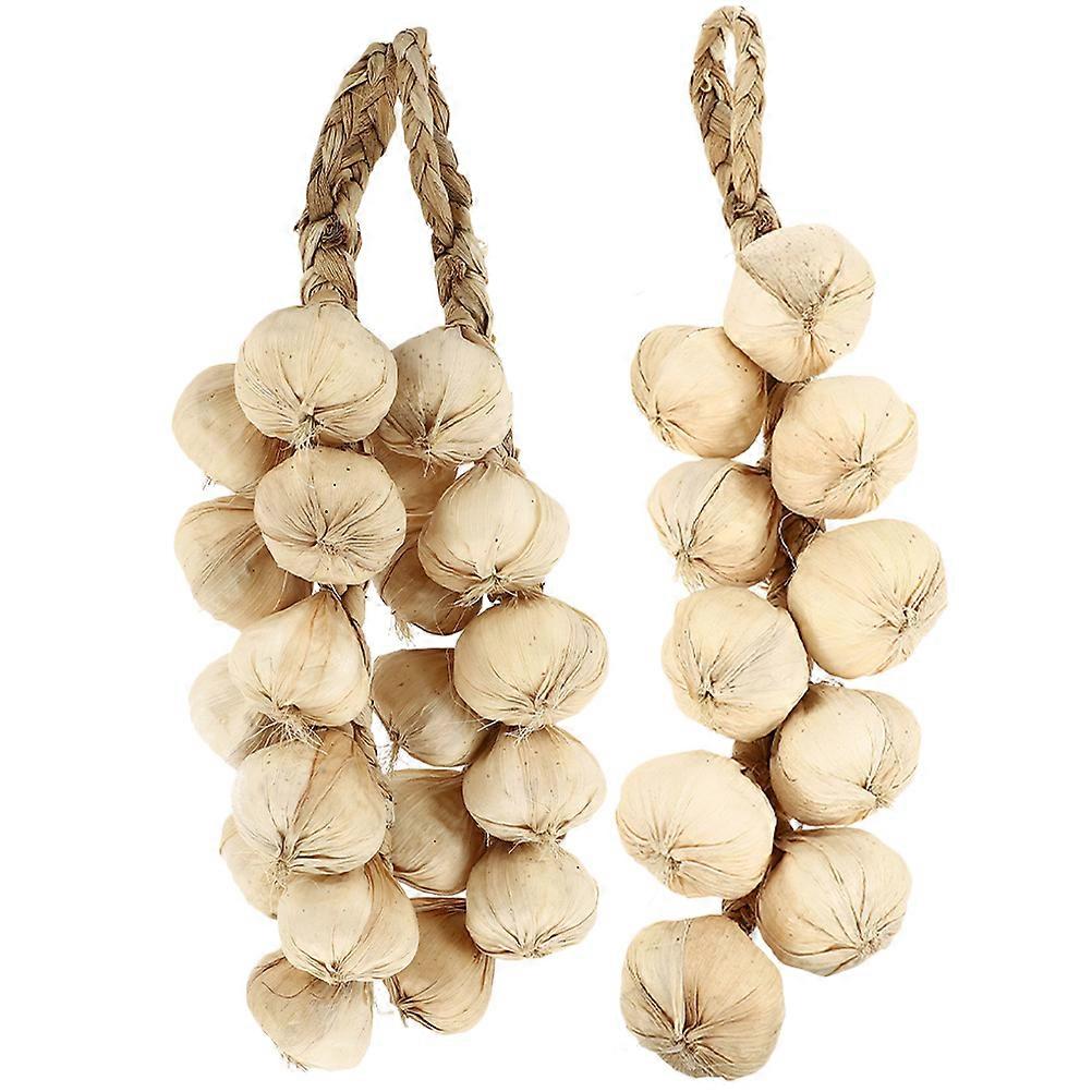 Fake Garlic Strings Artificial Garlic Hanging Decor for Farmhouse 15Pcs