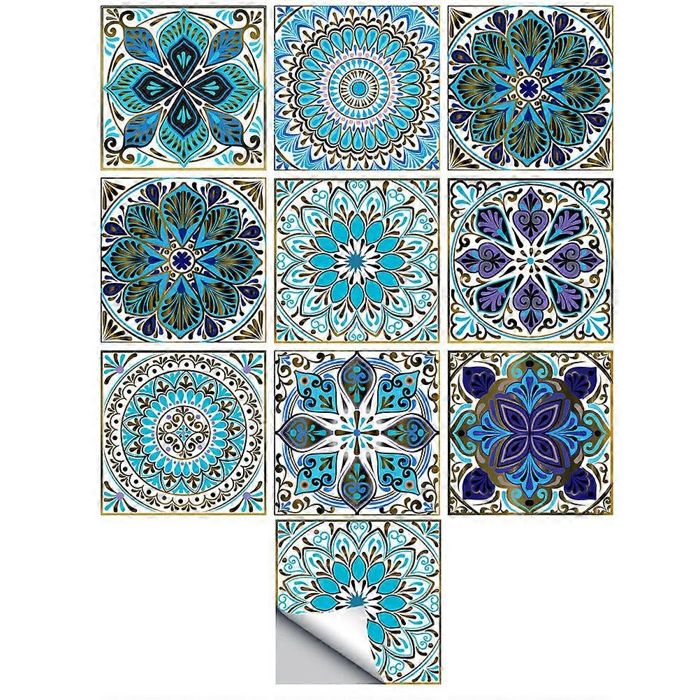 Peel And Stick Mandala Tile Decals 20 Pcs For Smooth Surfaces Kitchen And Bathroom Design With Easy Clean Waterproof Functionality