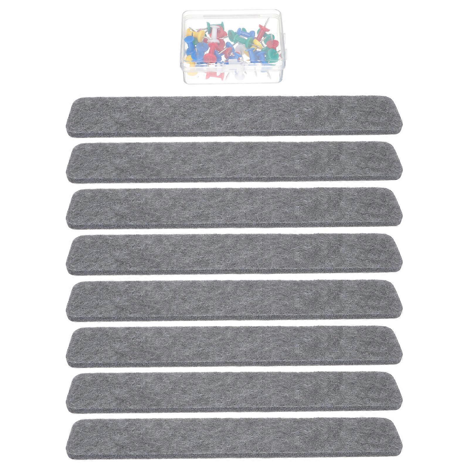 Bulletin Board Felt Strips for Decoration with Pushpins Dark Grey 40Pcs