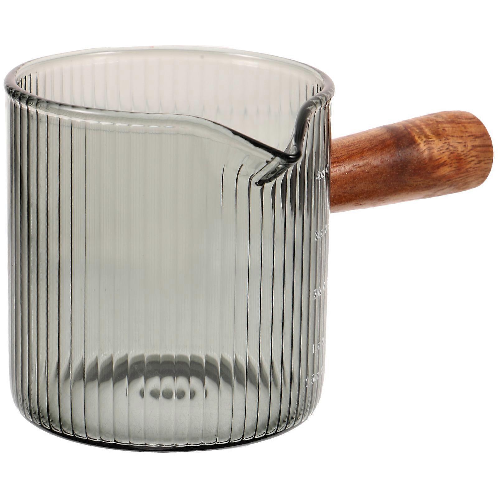 Cream Pitcher for Coffee Frothing 2Pcs Glass Small Pitcher Dark Grey