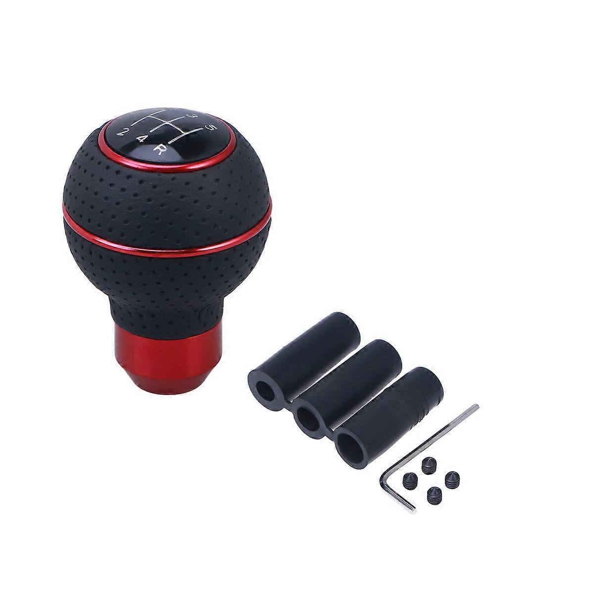 Manual Knobs Gear Stick Knob Replacement 3Pcs Red for Car Use