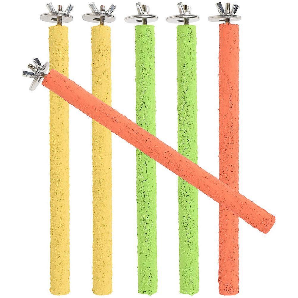 Parakeet Bird Perch Wooden Stand for Paw Grinding 12Pcs Toy Set