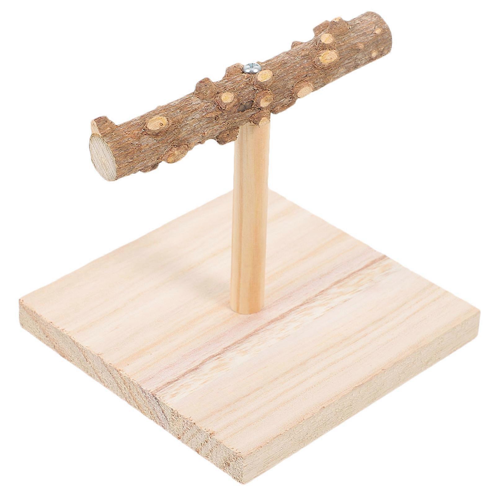 Bird Training Stand Wooden for Parrot with 2Pcs Portable Perches