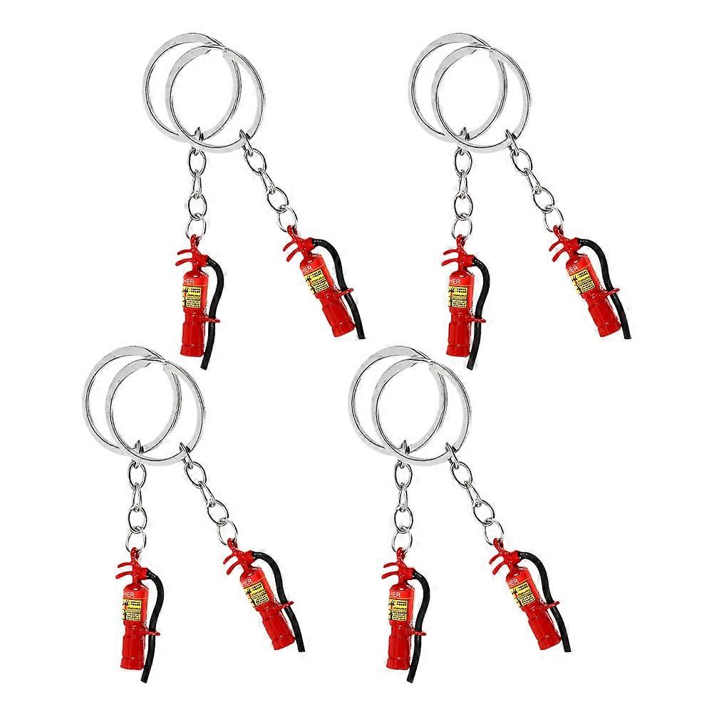 Alloy Fire Extinguisher Keychain Mini Keyrings for Hanging Keys 8Pcs Red