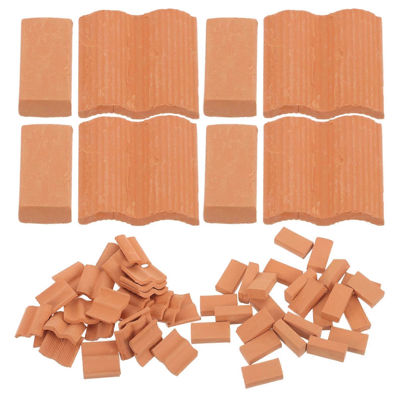 Miniature Building Supplies Micro Landscape Roof Tiles For Model Accessories Simple Design 80Pcs