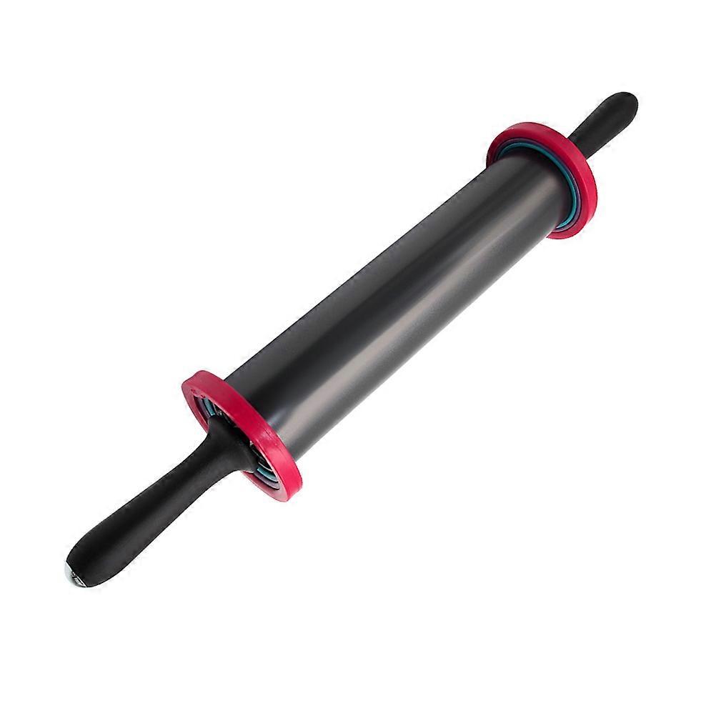 Rolling Pin With Rings Stainless Steel Adjustable For Family Baking Time Cylindrical Shape 19 Inch 1Pcs