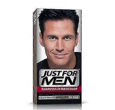 Just For Men Shampoo-In Hair Colour in Real Black, One Application for Quick Grey Coverage and Conditioning