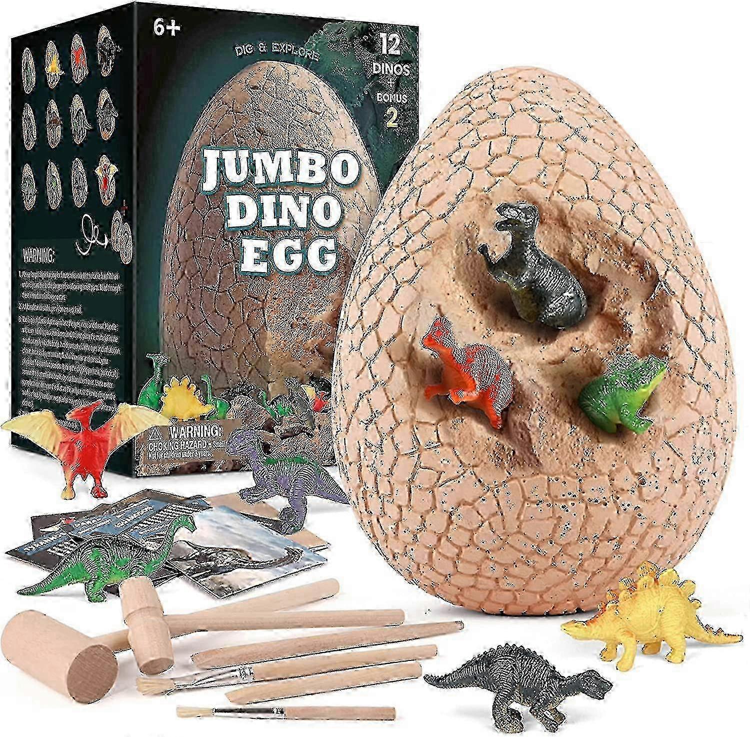 Children's Dinosaur Egg Digging Toy, Oversized Dinosaur Egg Digging Kit, Children's Toy With 12 Diff
