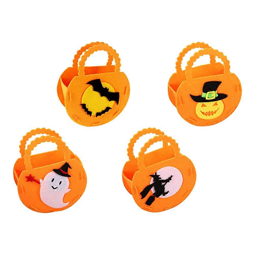 Halloween Candy Bag Felt Candy Bucket for Storage Use 16Pcs Handheld Set