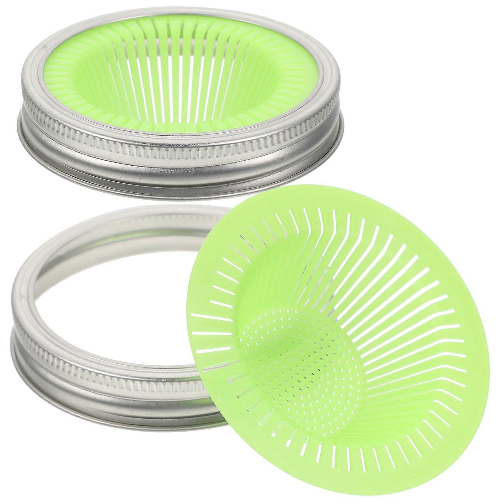 4Pcs Sprouting Lids for Wide Mouth Jar Caps Home Use Green