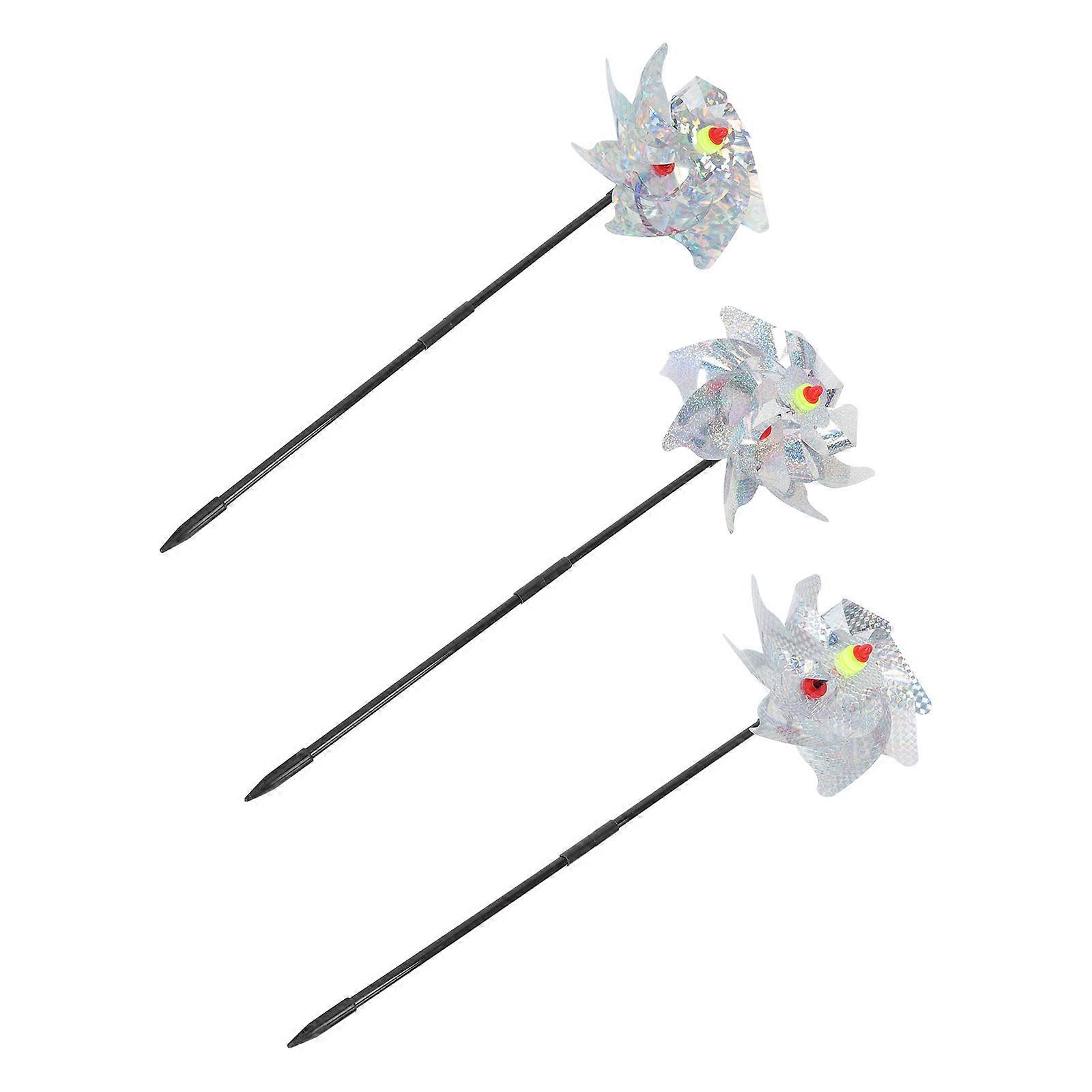 Silver Outdoor Windmill Bird Scarer 3Pcs Reflective Bird Device