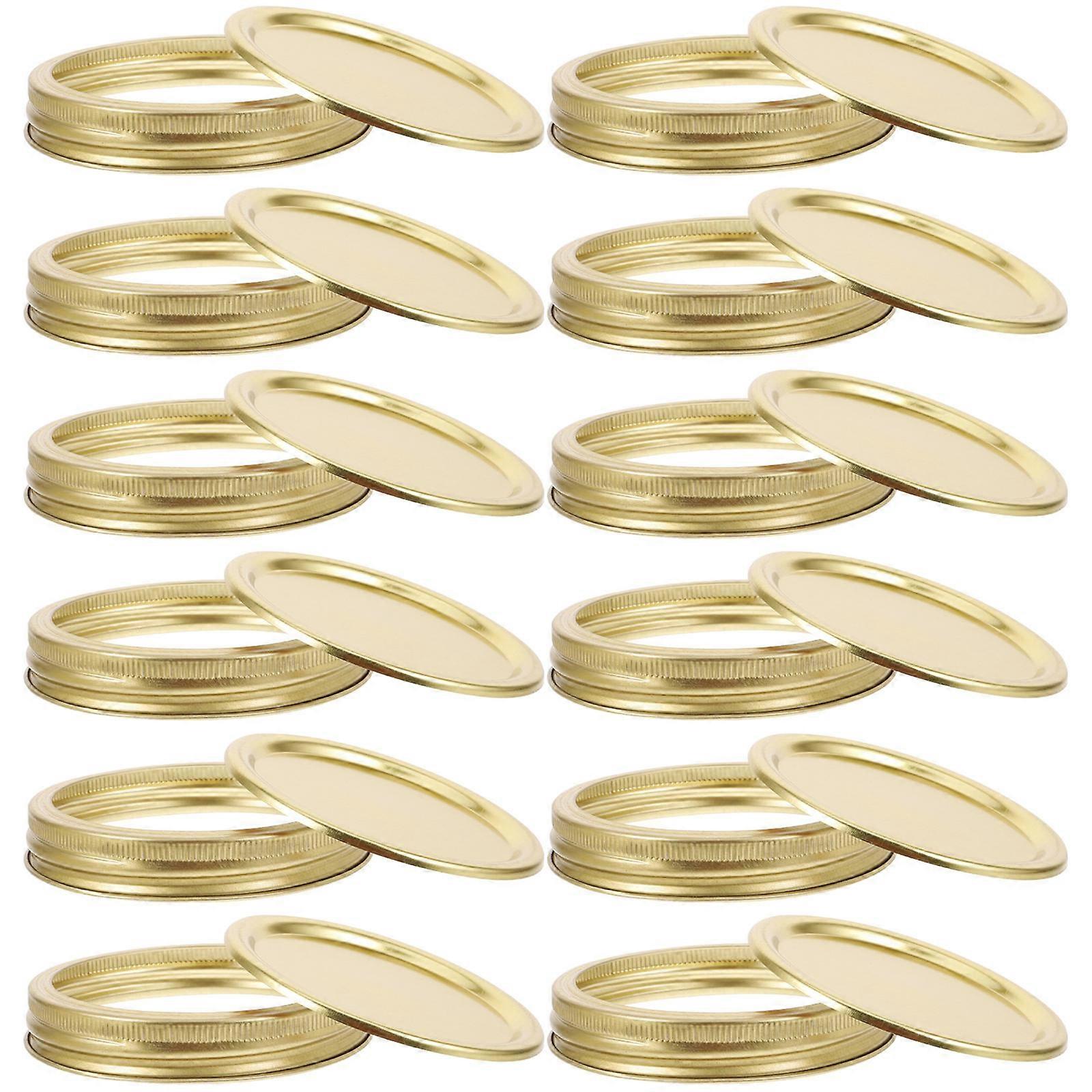 Airtight Seal Jar Metal Lids 12 Rings For Mason Jars Storage 8.30X8.30X0.20CM Round Design Versatile And Useful