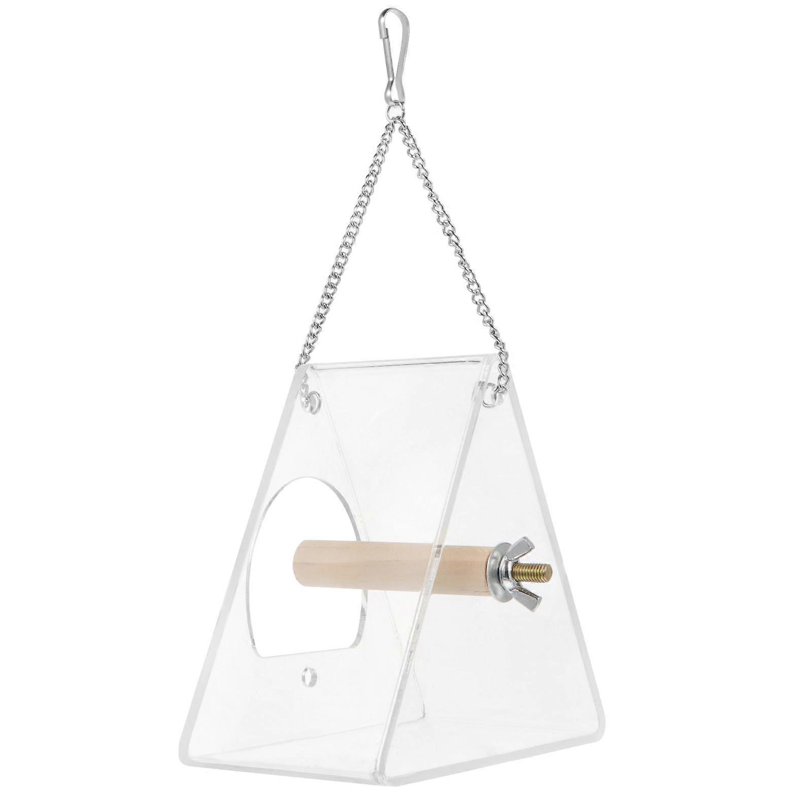 Triangular Acrylic Bird Feeder Hanging for Birds Feeding 2Pcs Outdoor