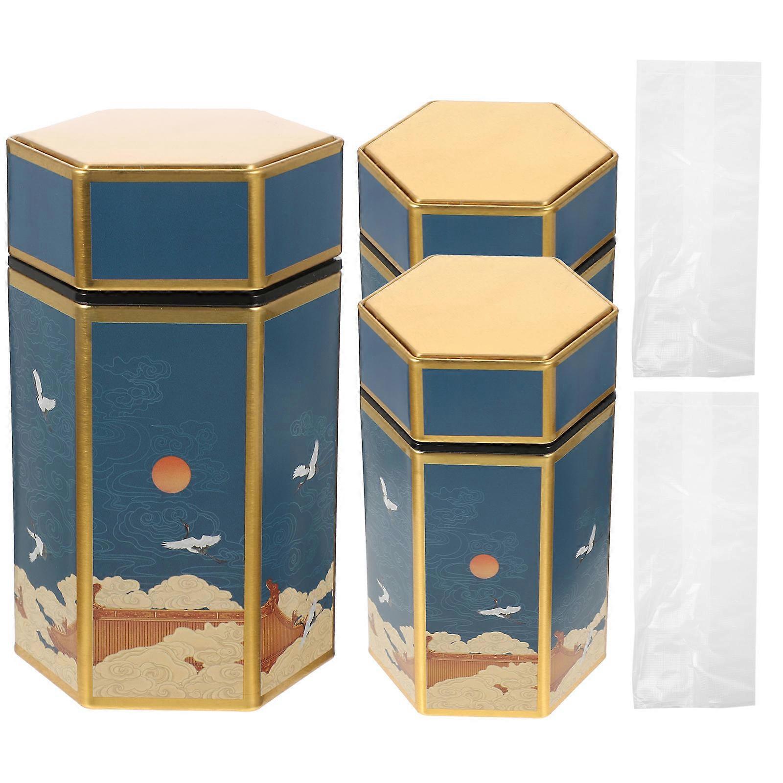 12 Pcs Chinese Style Tea Storage Container For Household Office Use With Sealing Function