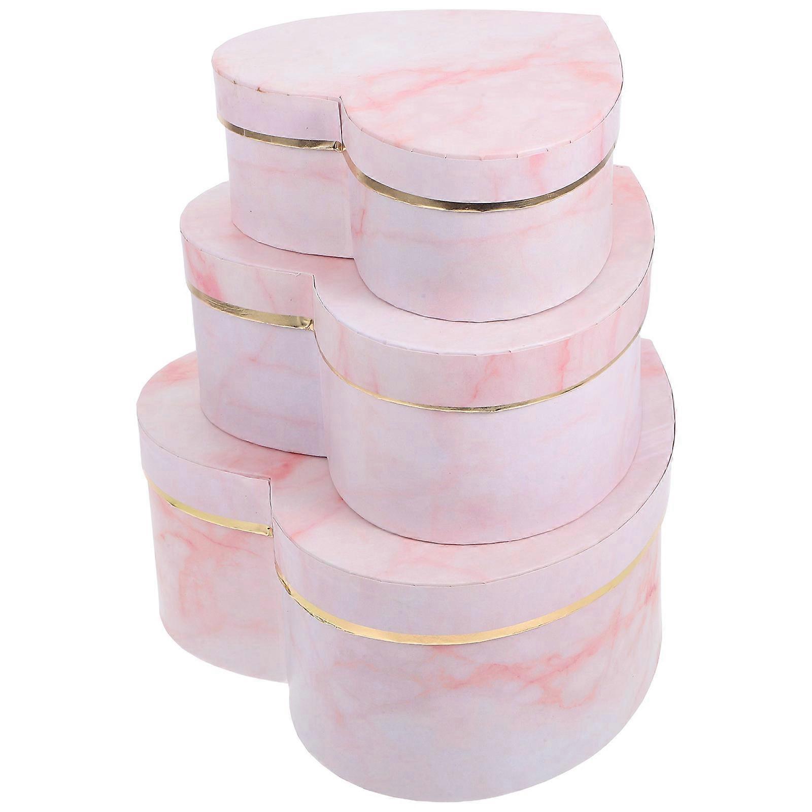 3 Sets Heart Shaped Gift Packaging Box Featuring Elegant Design Suitable For Valentine's Day And Flower Arrangements