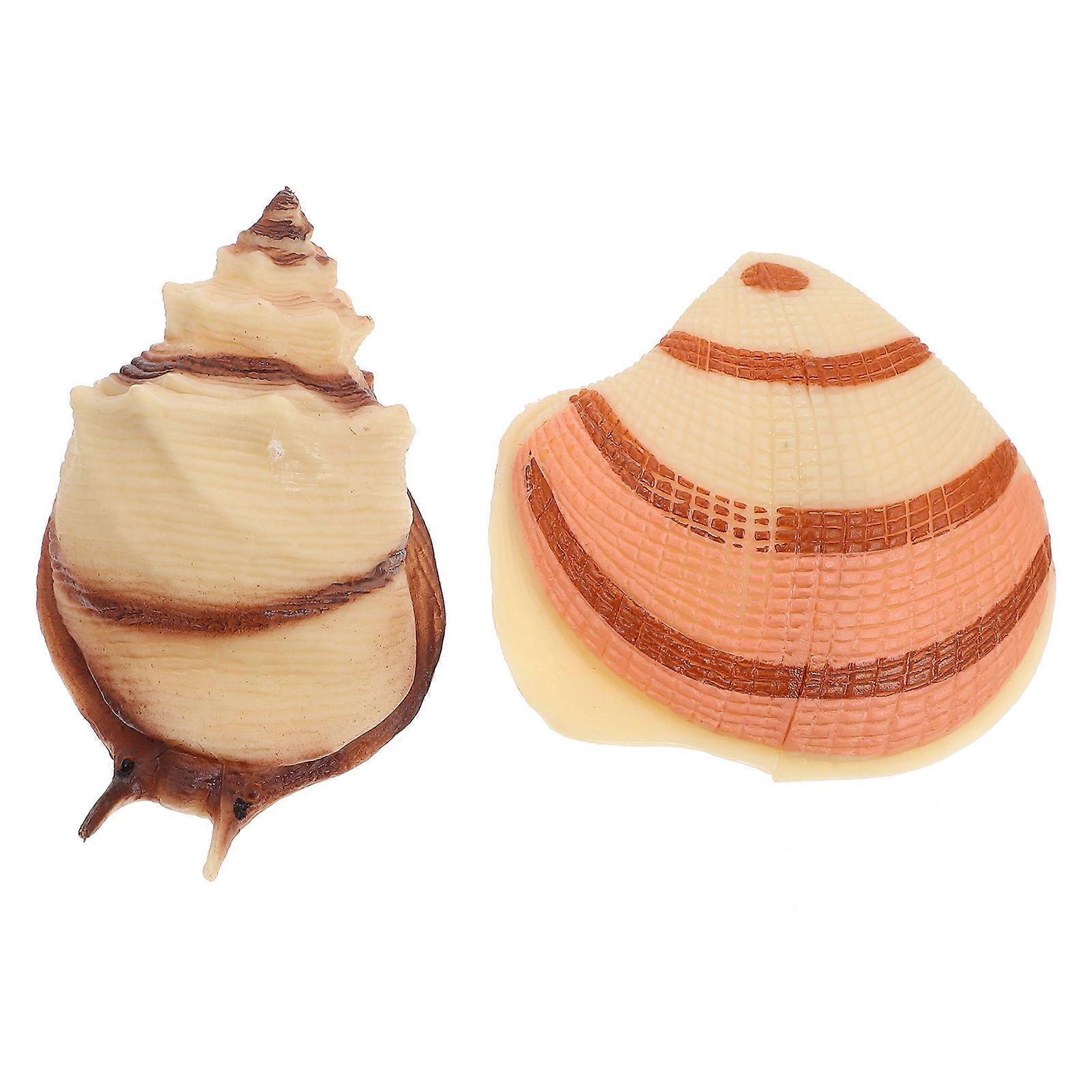 Vivid Marine Creature Model for Decor 4Pcs Simulated Conch Shell Toys