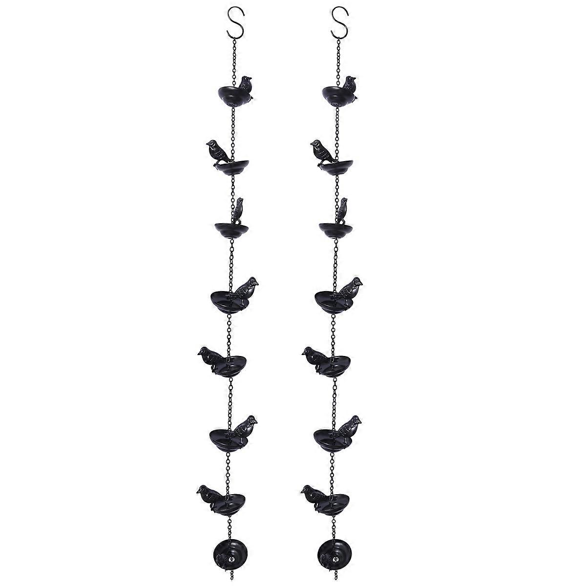 Mobile Birds on Cups Rain Chain, Rain Chains for Gutters,9x7x80cm