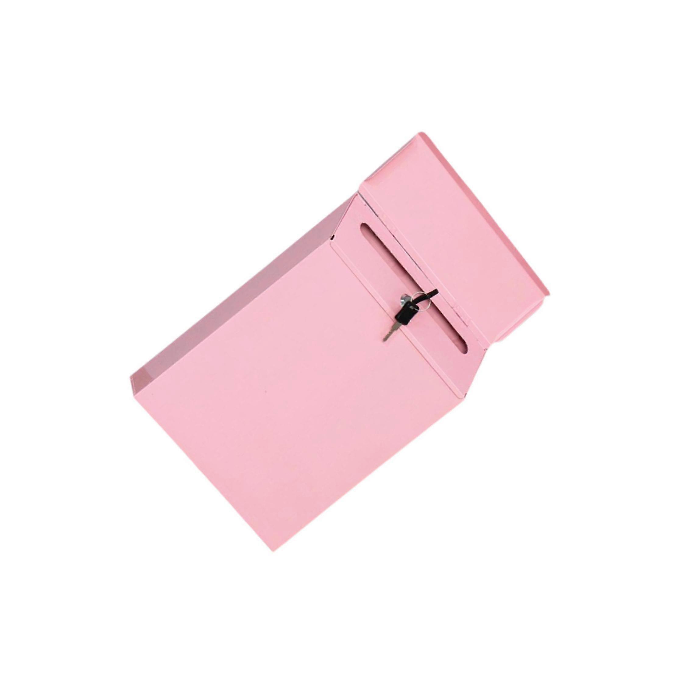 Wall Mounted Mailbox Pink Simple Decorative Letter Box for Gate Office House