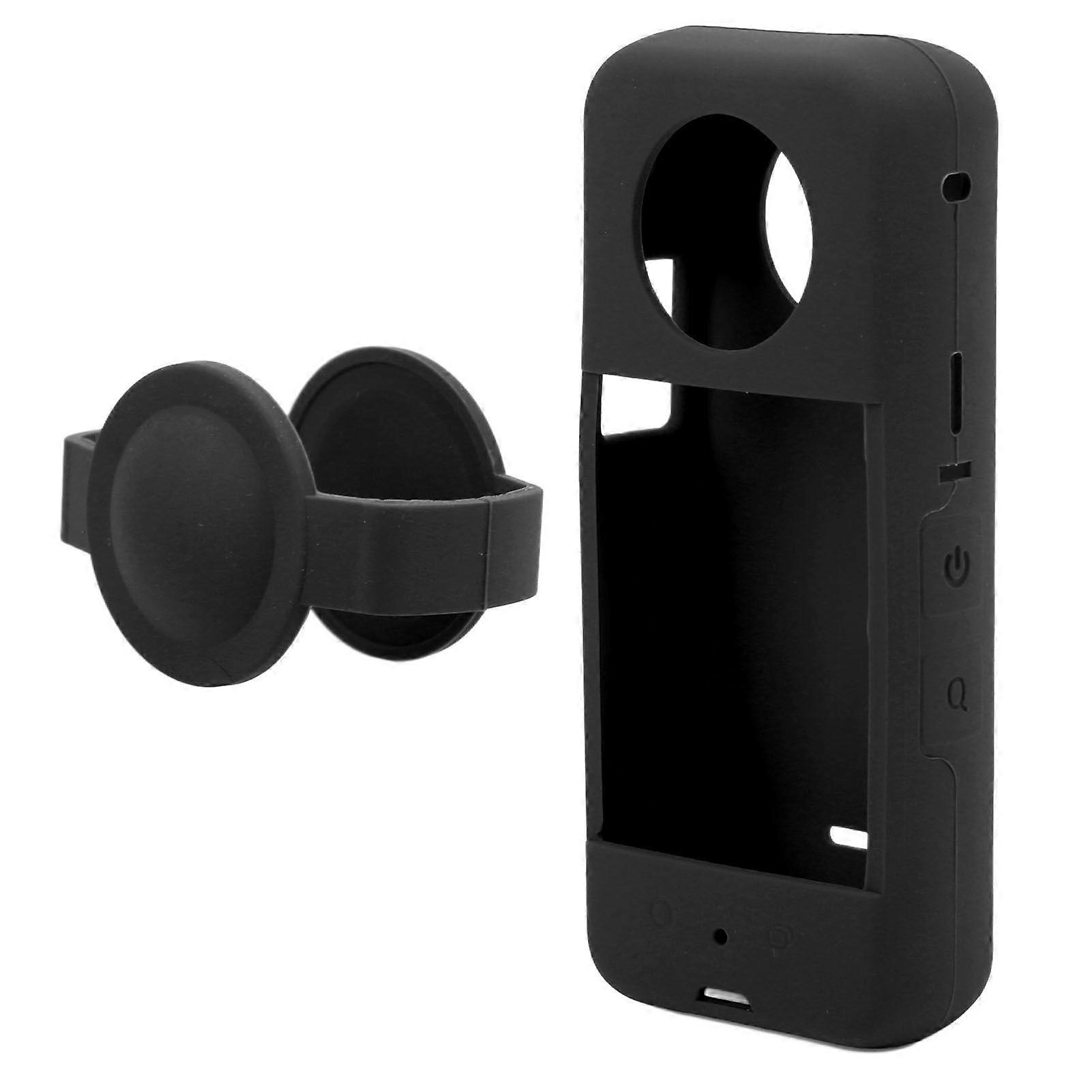 Silicone Camera Protective Case Flexible Elastic Anti Falling Panoramic Camera Sleeve Cover for Insta360 ONE X3 Black