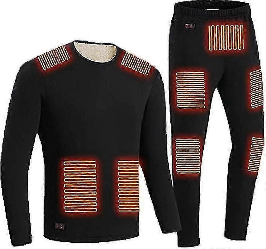 Män och kvinnor intelligenta värmeunderkläder vinterkyla plus sammet förtjockning helkropps varm elektrisk värmeunderkläder set