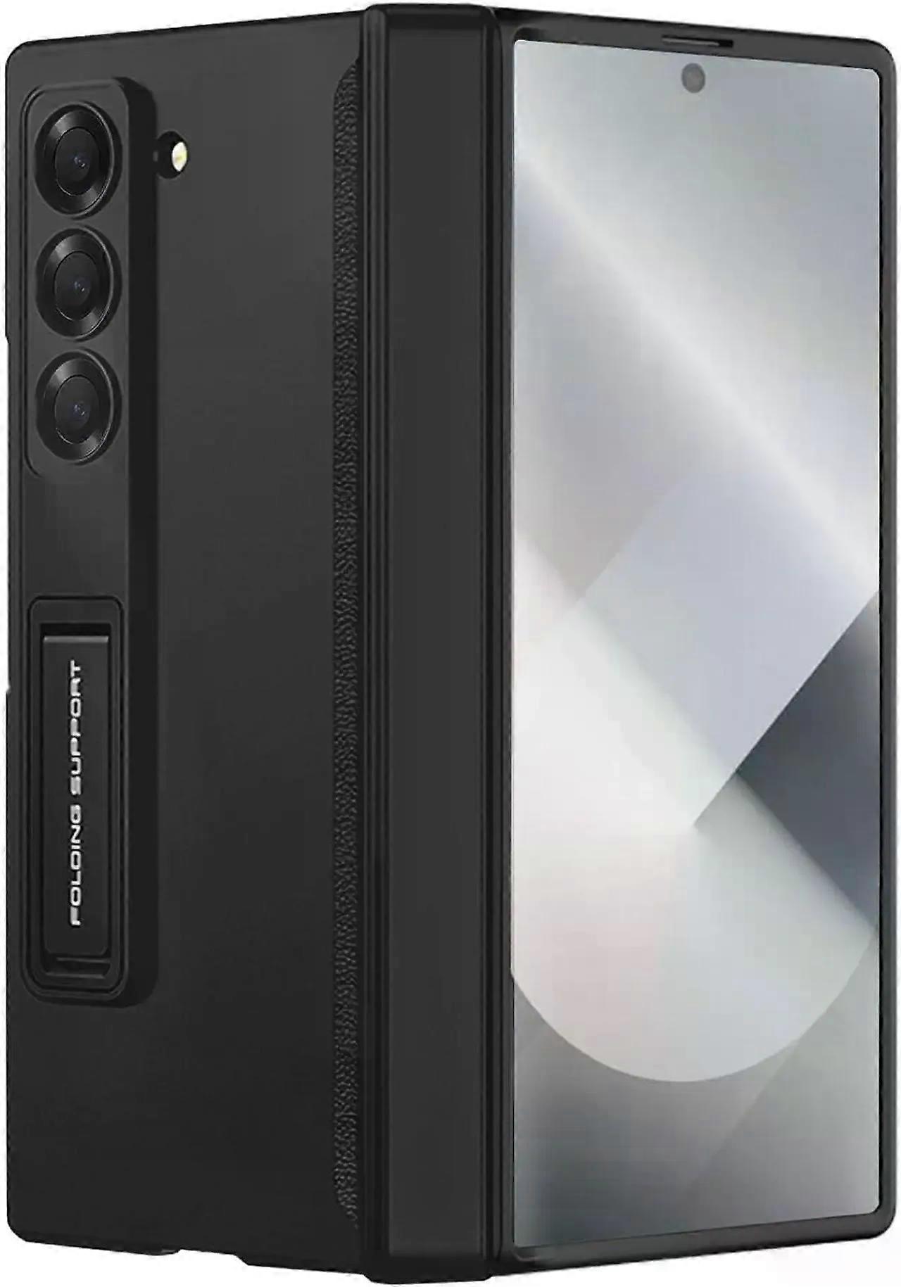 Case for Samsung Galaxy Z Fold 6 with Hinge Protection, [Built-in Screen Protector] [Adjustable Kickstand] Shockproof Slim Fit All-inclusive Protectiv