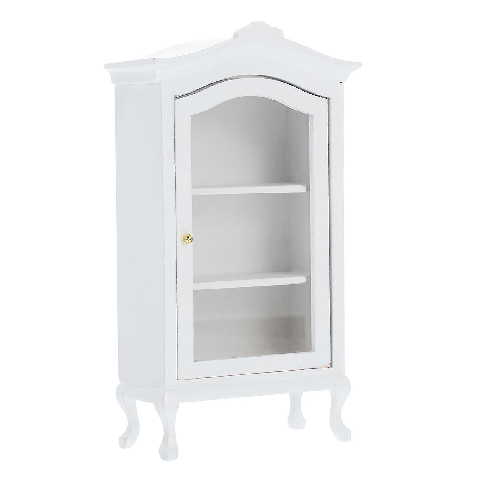 Model Toy Mini House Ornament Bookshelf Rectangular White 15X8.5CM 1Pcs