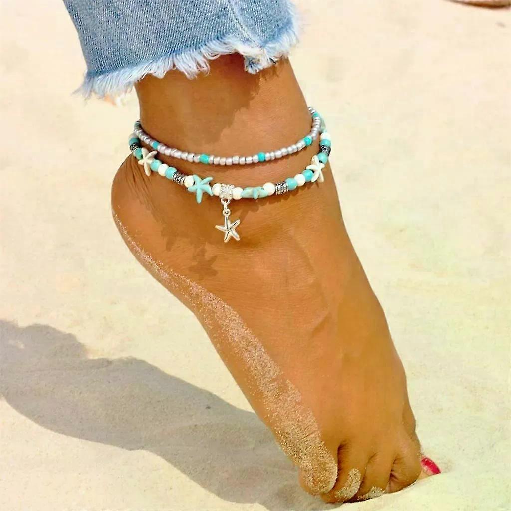 Anklet with pendant, J0162 starfish