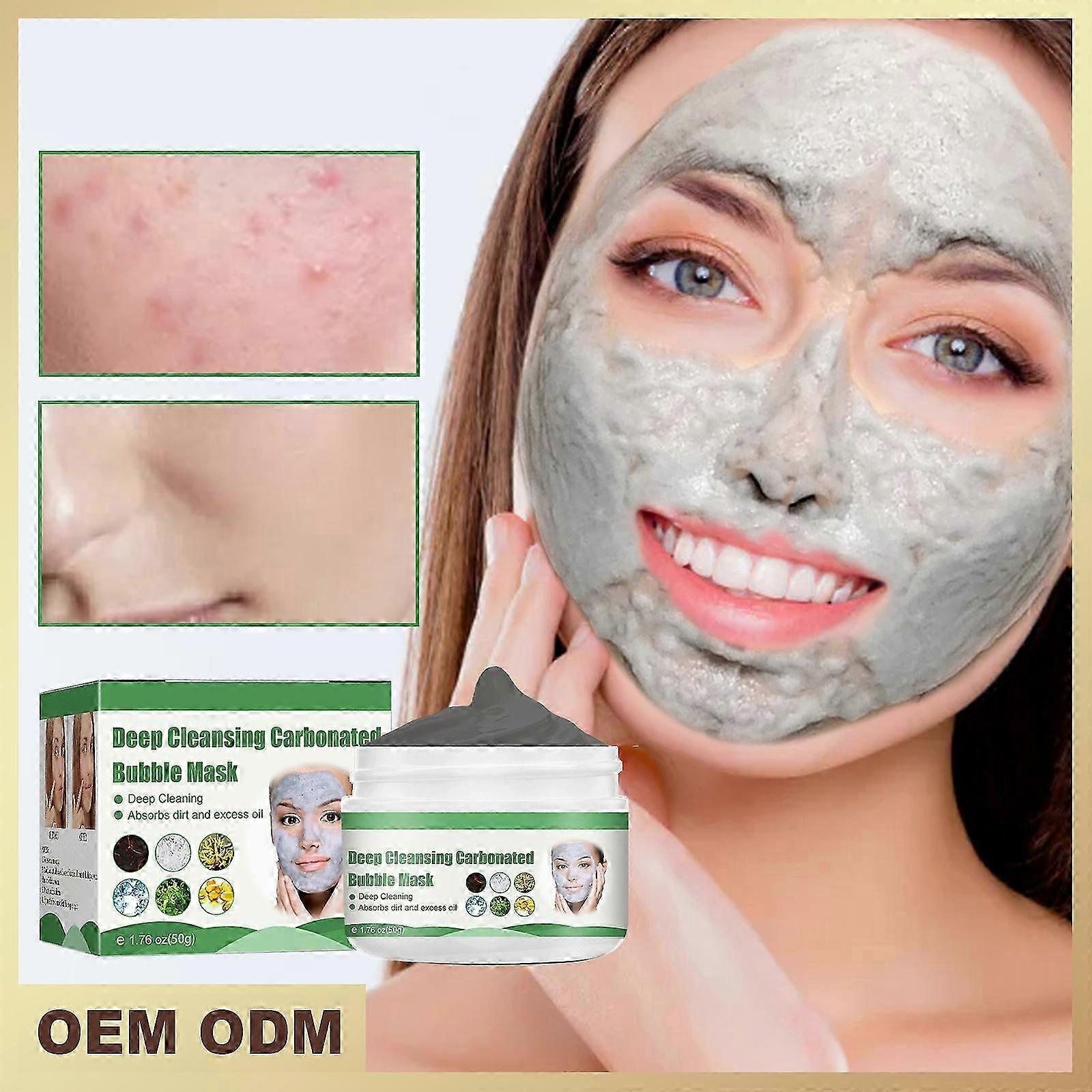 Deep Cleansing Foam Mask Bubble Facial Mask Moisturizing Oil-Control Blackhead Remover Hydrating Oil-Control Face Care Mask 50g