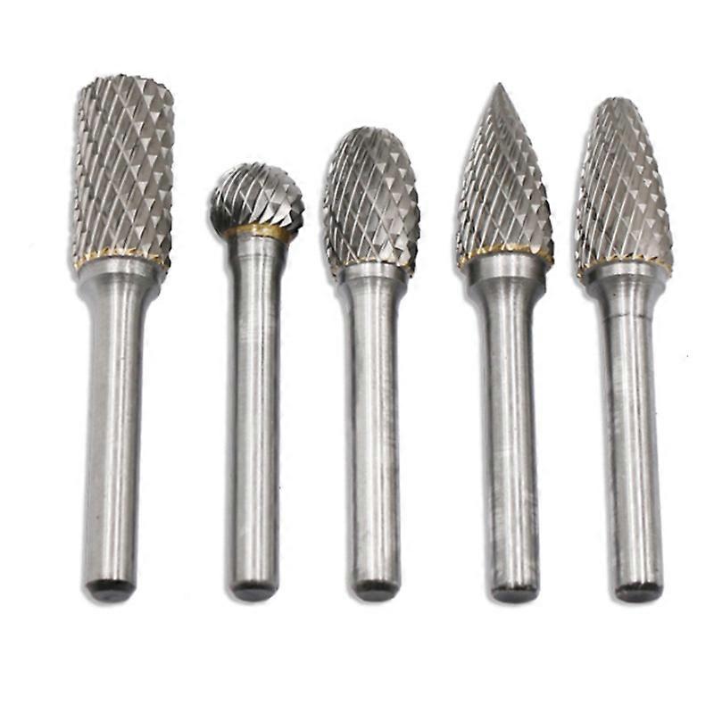 Carbide Rotary Burr Set 12MM Head with Shank Double Cut File for Drill Bits, Polishing,Engraving,Dri