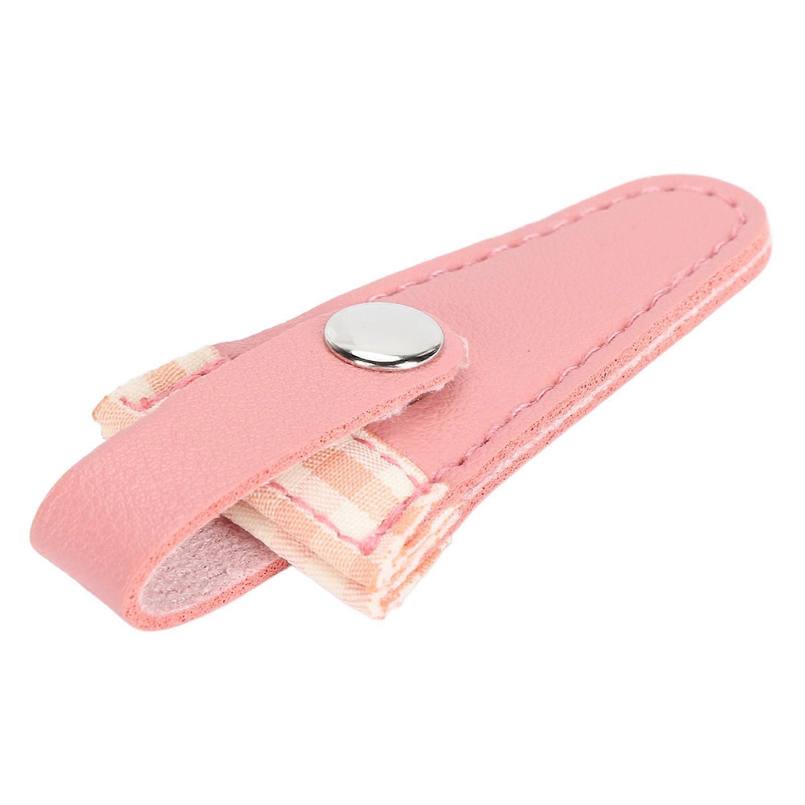 مقص الخياطة غمد واقية من جلد PU غطاء حامي مقص التطريز غمد للتطريز خياطة اللحف اللحم الوردي