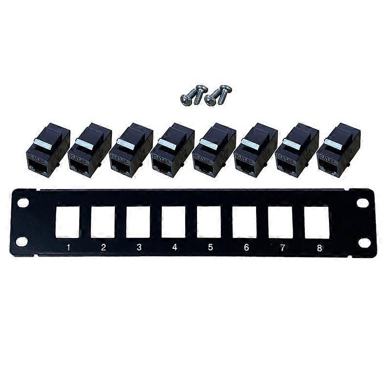 8 Bağlantı Noktalı CAT5e Korumasız Bağlantı Paneli Rafa Monte 8 x Gigabit RJ-45 Ethernet Bağlantı Noktası