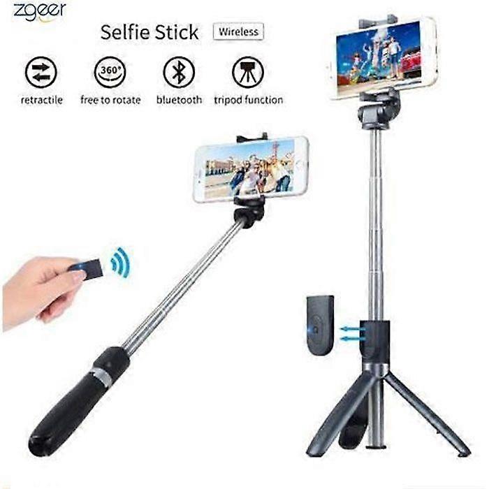 Selfie Stick Tripod with Remote Control for iPhone, Samsung Galaxy, Android Smartphones 3 in 1 Extendable Pocket Selfie Stick Aluminum