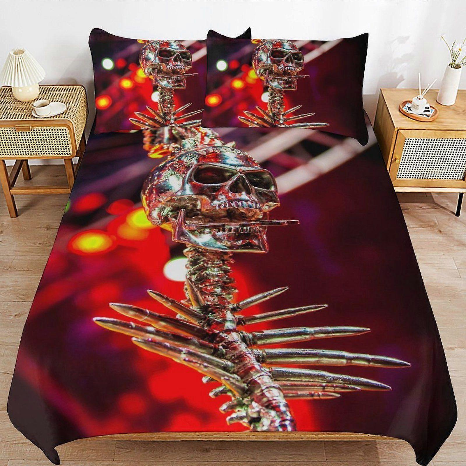 u80 Five Finger Death Punch Breathable Layer Comfortable Feel Soft Durable Fabric Bedding Duvet Cover Sets with Secure Closure n80
