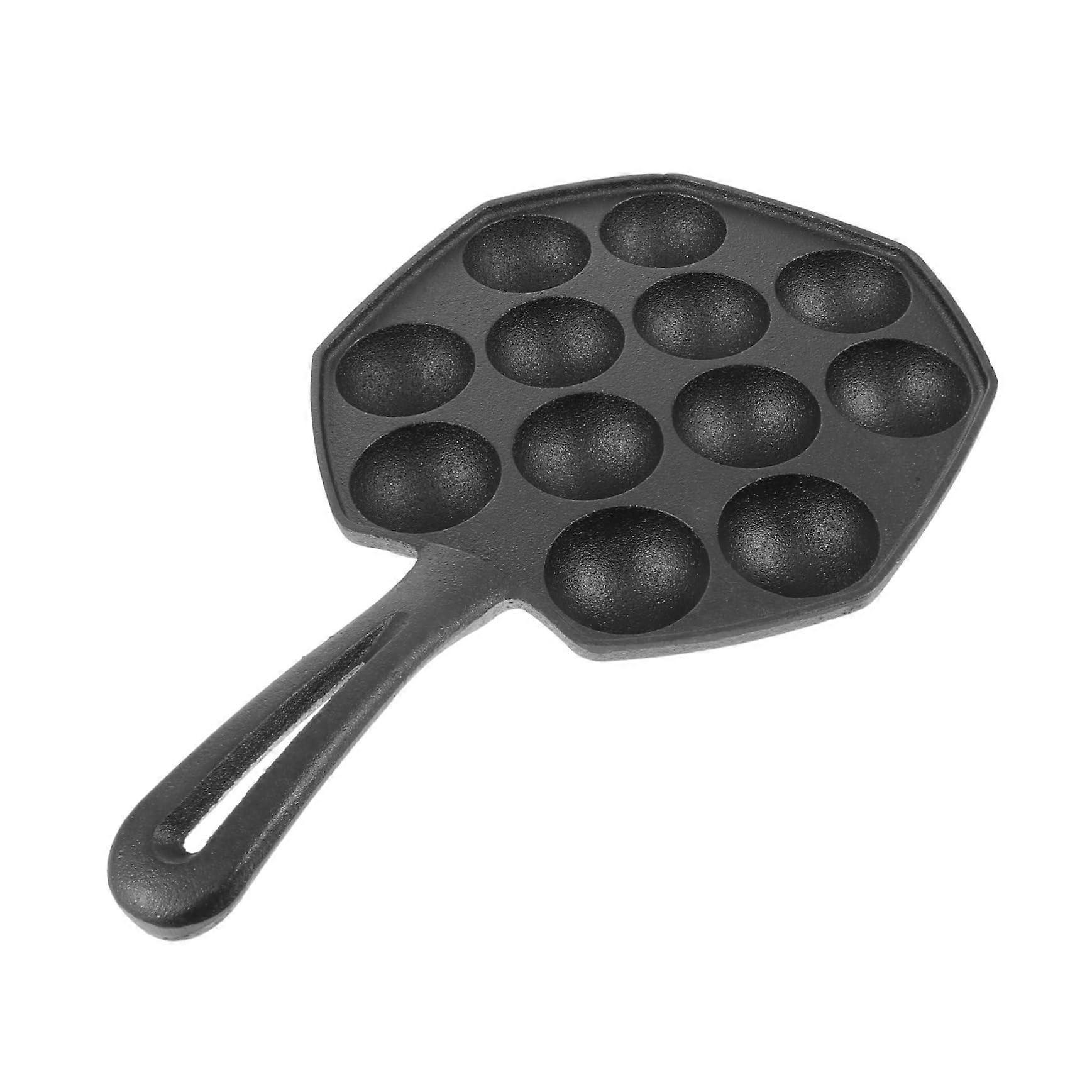 Cast Iron Takoyaki Pan Quail Egg Baking Tray RustResistant Mold For Home Kitchen Cooking