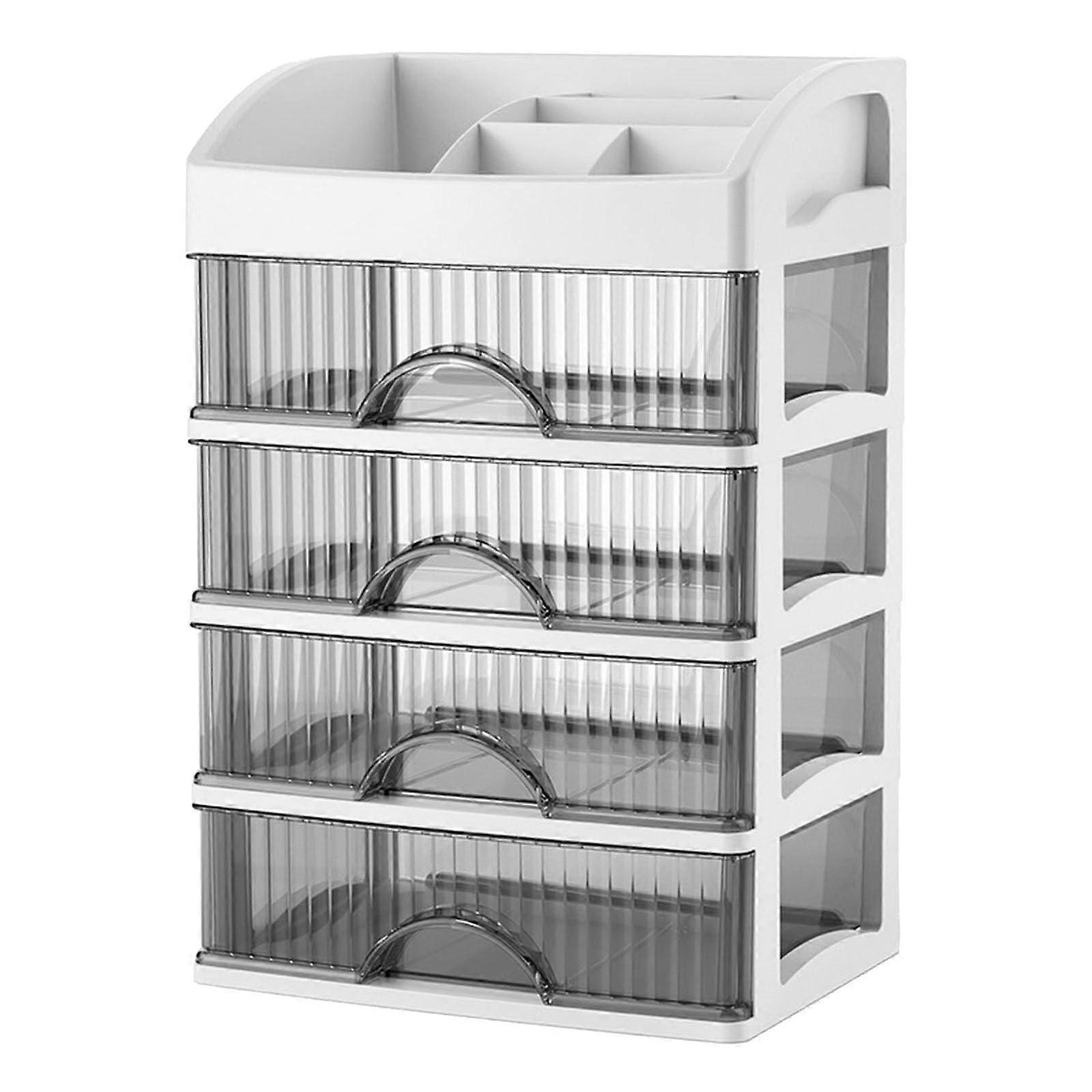 Multipurpose Desktop Storage Case With Smooth Sliding Drawers For Office Supplies And Documents White 5th Floor