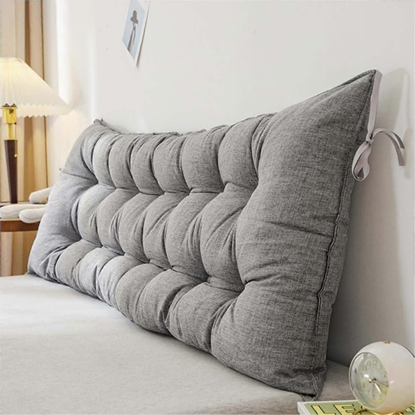 Comfortable Gray Reading Pillow For Sofa Bed 90x50 cm