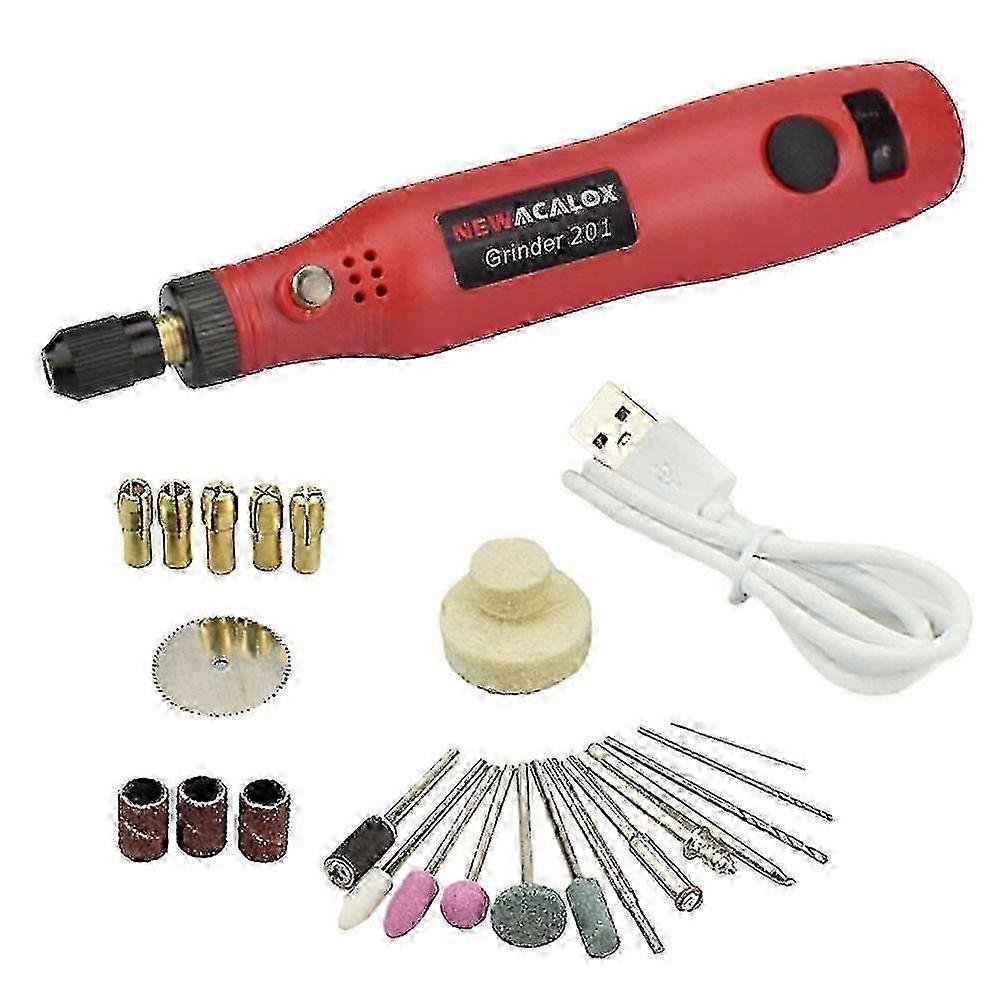 10W Mini Drill Grinder Tool Kit for Hobby Craft, Modeling, Polish & Drill - Red 2025