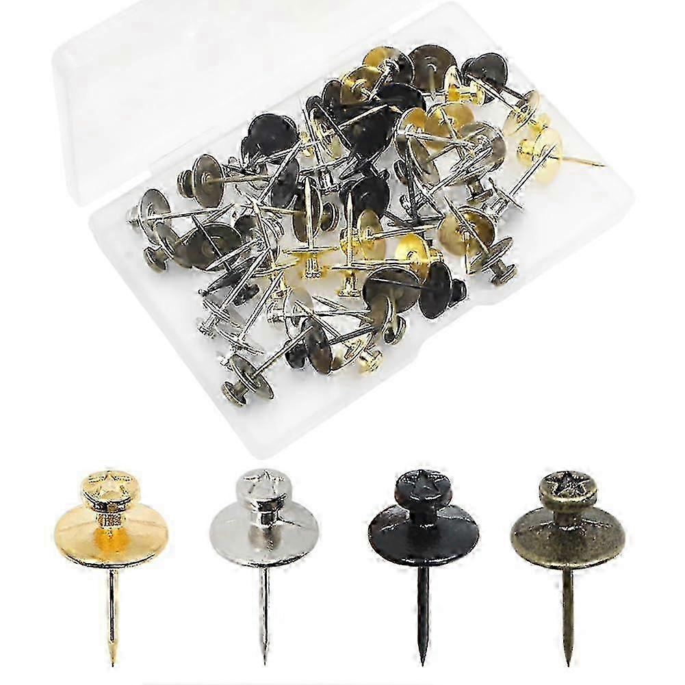 Doubleheaded picture hanging nails, decorative push pins, mixed colors, 20 pieces/box