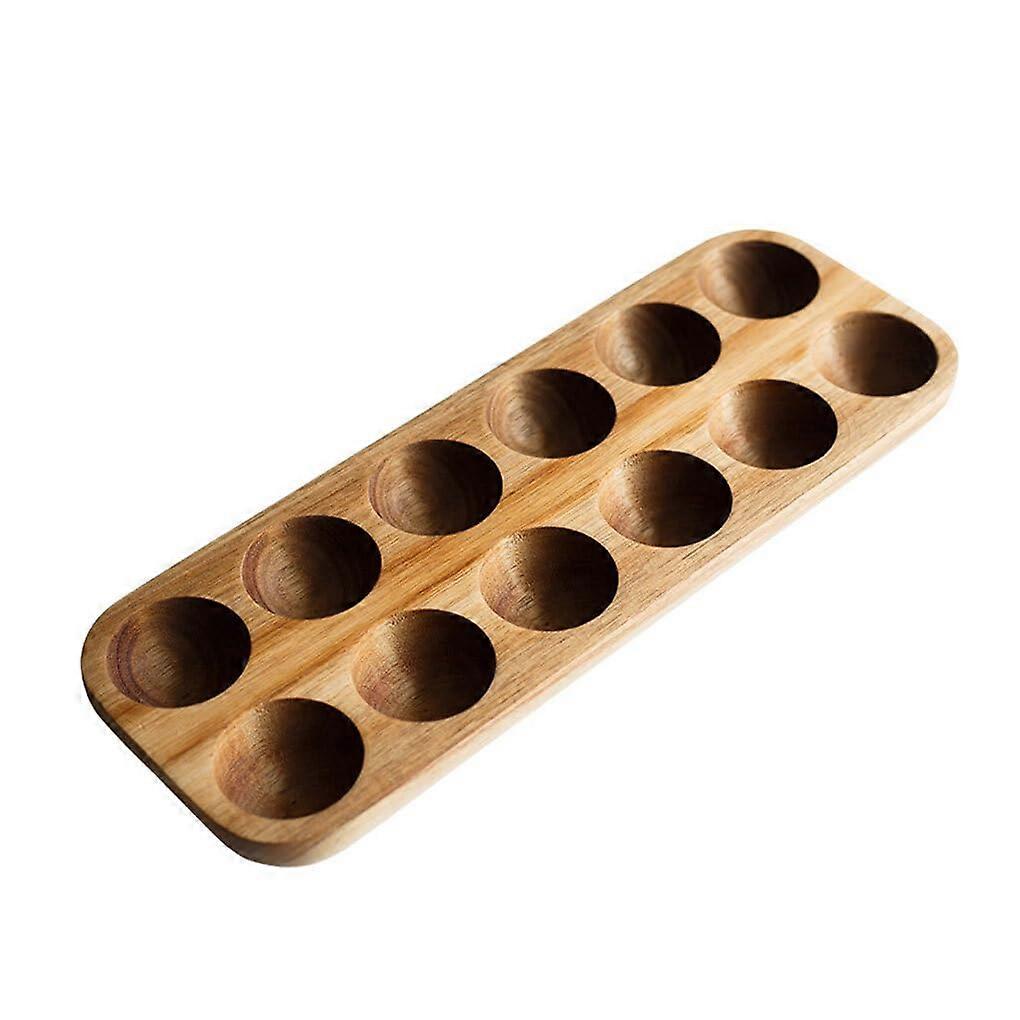 BPA Wooden Egg Storage Tray with Smooth Rounded Edges, Large Capacity Holder for Kitchen Counter (Type 2)