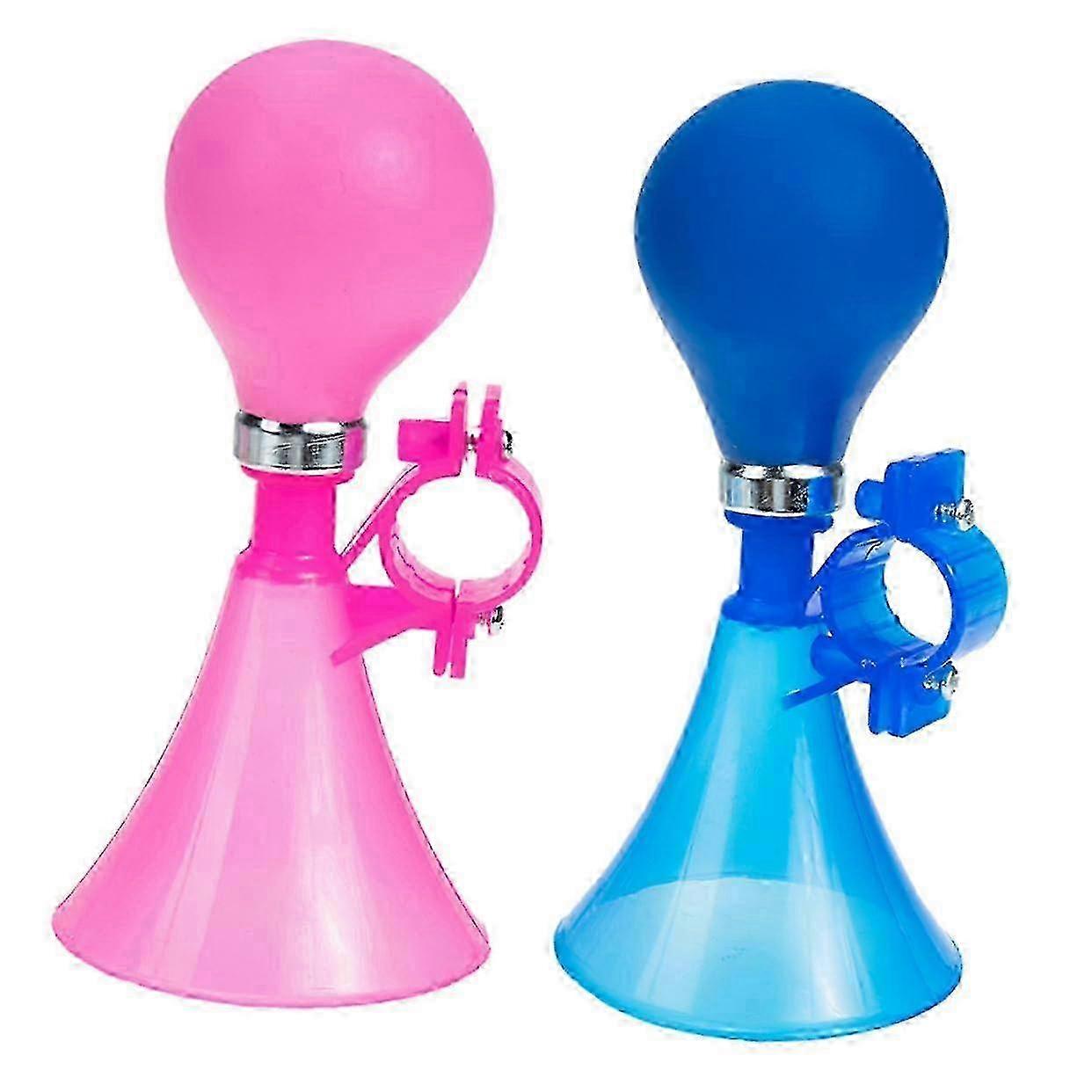 2 Pieces Bicycle Horn Colorful Air Pressure Horn for Handlebars Easy to Install for Standard and Mountain Bikes Durable and Loud for Safe Riding