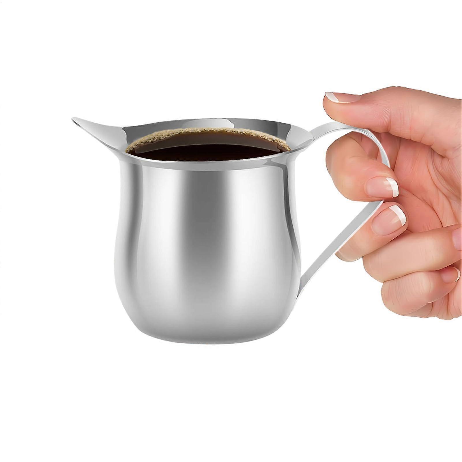 Stainless Steel Milk Frothing Pitcher with Spout for Latte Art, Coffee Steaming, Cafe & Home Use